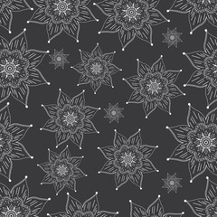 seamless pattern with flowers ornament