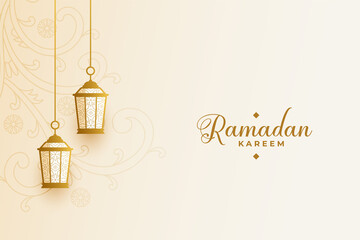 peaceful blessings of ramadan kareem card design