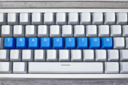 Teclado blanco con palabra traductor
