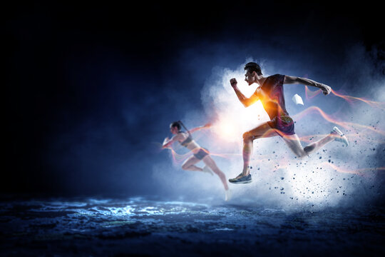 Man in sportwear running © Sergey Nivens