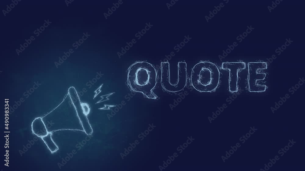 Leinwandbilder Megaphone banner with text quote. Plexus style of blue glowing dots and lines