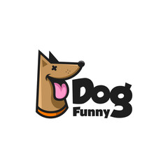 dog head sticking out tongue cartoon logo