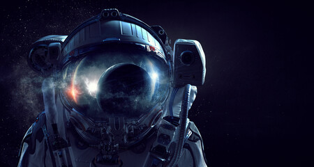 Astronaut and space exploration theme.