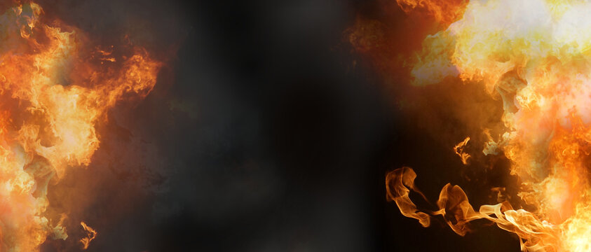 fire flames and smoke 3d-illustration