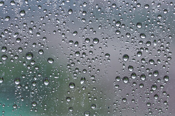 Close-up Raindrops on the window