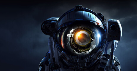 Astronaut and space exploration theme.