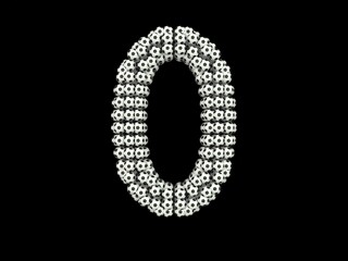 Soccer Football Themed Font  Number 0