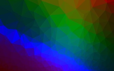 Dark Multicolor, Rainbow vector triangle mosaic template.