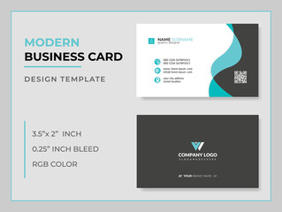 Clear and minimal design business card template vector illustration