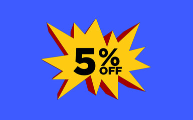 art 5% discount yellow and red explosion promotion