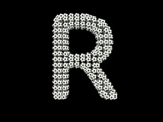Soccer Football Themed Font  Letter R