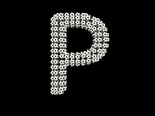 Soccer Football Themed Font  Letter P
