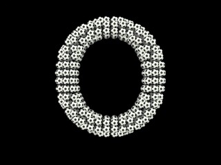Fototapeta premium Soccer Football Themed Font Letter O
