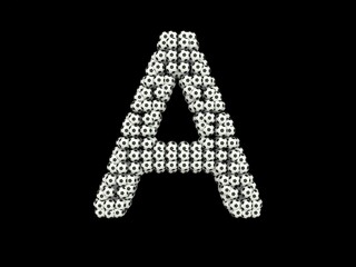 Soccer Football Themed Font  Letter A