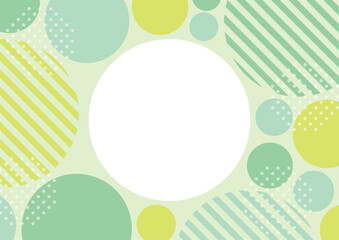 幾何学　フレーム  円　グリーン　シンプル