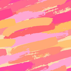 Obraz premium Pink Orange Brush Stroke Seamless Pattern Background