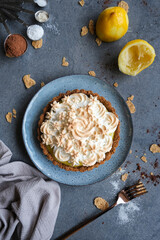 Delicious homemade pastry. Meringue Lemon Tart. Great for between meals snack or appetiser.