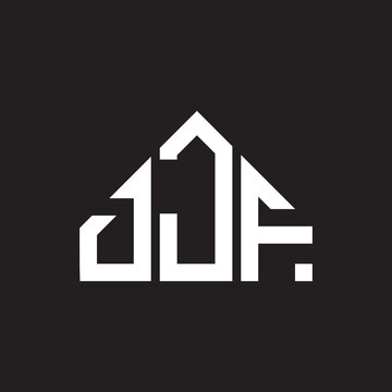DJF letter logo design on black background. DJF creative initials letter logo concept. DJF letter design.
