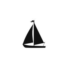 sailboat silhouette vector design for logo icon