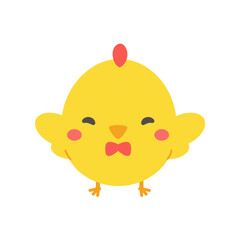 cartoon little chick Hatched eggs on Easter. decorate greeting cards for children