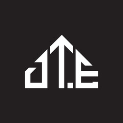 DTE letter logo design on black background. DTE creative initials letter logo concept. DTE letter design.