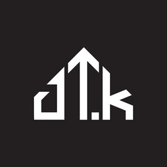 DTK letter logo design on black background. DTK creative initials letter logo concept. DTK letter design.