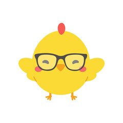 cartoon little chick Hatched eggs on Easter. decorate greeting cards for children