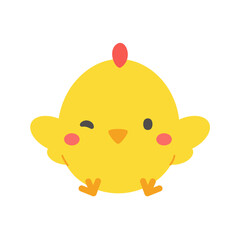 cartoon little chick Hatched eggs on Easter. decorate greeting cards for children