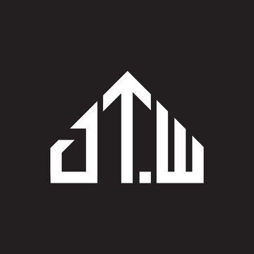 DTW letter logo design on black background. DTW creative initials letter logo concept. DTW letter design.