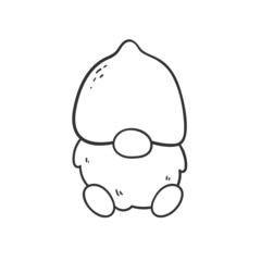 cartoon lines Summer gnomes in fruit costumes coloring book for kids