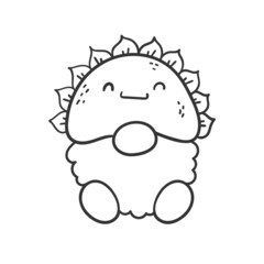 cartoon lines Summer gnomes in fruit costumes coloring book for kids