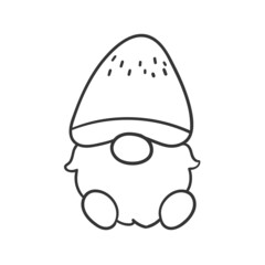 cartoon lines Summer gnomes in fruit costumes coloring book for kids