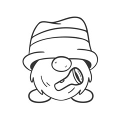 cartoon lines camping gnomes holding hiking gear coloring book for kids