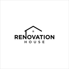 Home Renovation Logo Design in Black Color