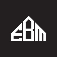 EBM letter logo design on black background. EBM creative initials letter logo concept. EBM letter design.