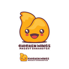 chicken wing food cartoon illustration, with a happy expression