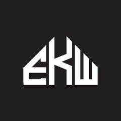 EKW letter logo design on black background. EKW creative initials letter logo concept. EKW letter design.