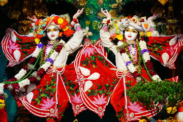 statue of krishna in isckon temple image