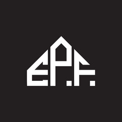 EPF letter logo design on black background. EPF creative initials letter logo concept. EPF letter design.