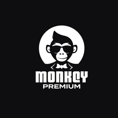 monkey animal logo vector icon illustration design Premium Vector