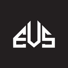 EVS letter logo design on black background. EVS creative initials letter logo concept. EVS letter design.