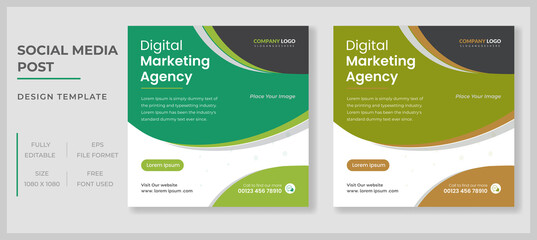 Digital marketing live webinar and corporate social media post template