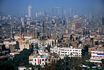 Fototapeta premium Poluição do ar na cidade do Cairo. Egito.