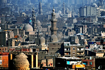 Poluição do ar na cidade do Cairo. Egito.