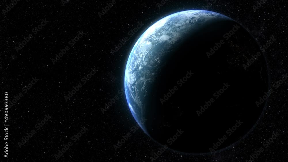 Leinwandbilder a cinematic rendering of planet earth during sunrise as view from space with vibrant blue sky atmosp