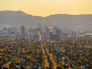 View of Phoenix, Arizona skyline looking south down Central Avenue © Kyle