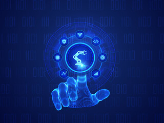 2d illustration Abstract futuristic electronic circuit technology background