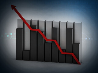 3d rendering Stock market online business concept. business Graph 