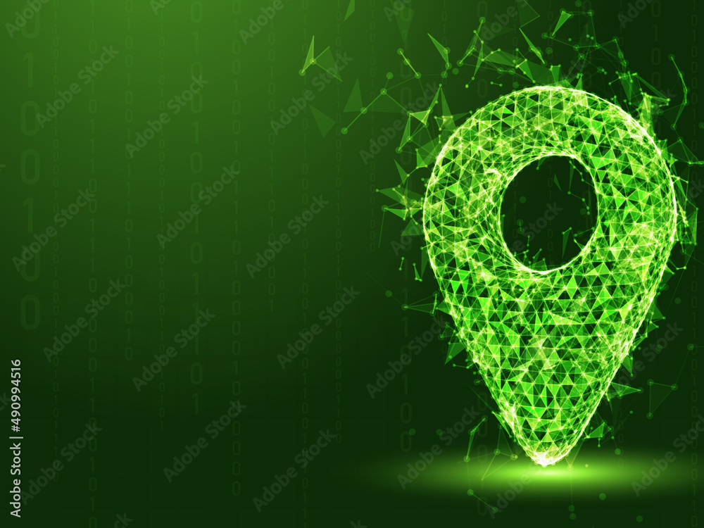 Poster 2d rendering red map pointer