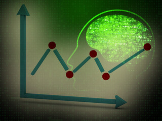 3d rendering Stock market online business concept. business Graph 